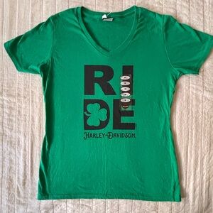 Harley-Davidson of Rocklin California Green Graphic T-Shirt Medium